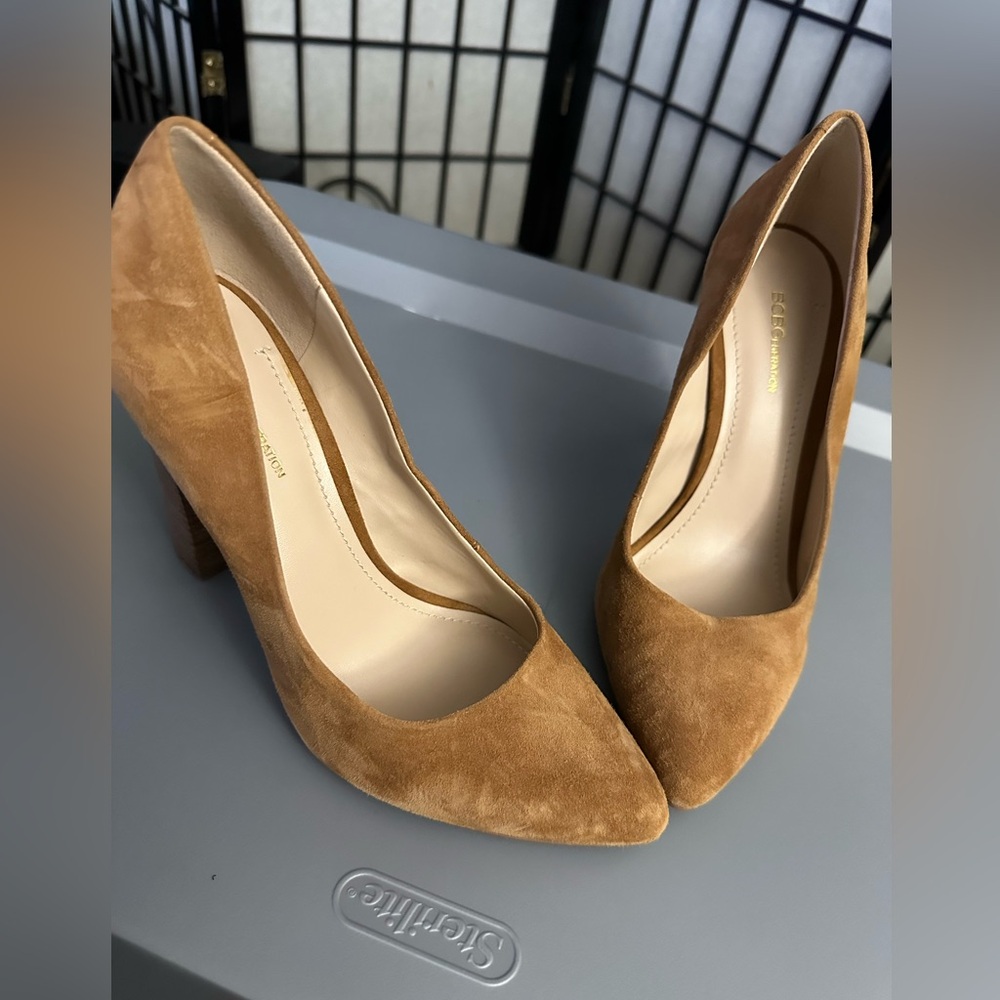 BCBGeneration Tan Suede Heels